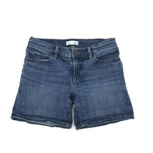LOFT Made And Loved Women's Relaxed Fit Mid Calf Denim Jean Shorts Size 26/2